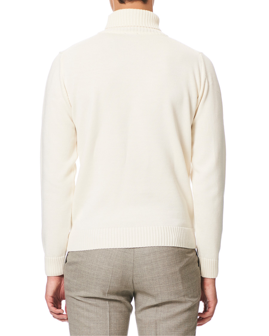 Herre | Gensere | Stenströms | Heavy Knitted Merino Rollneck Cream