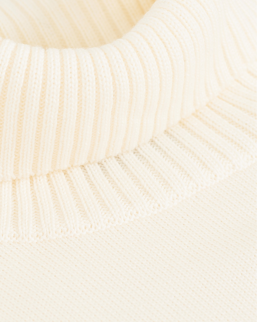 Herre | Gensere | Stenströms | Heavy Knitted Merino Rollneck Cream