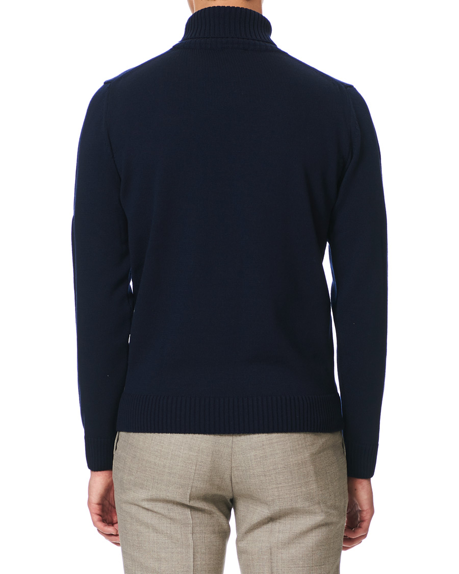 Herre | Gensere | Stenströms | Heavy Knitted Merino Rollneck Navy