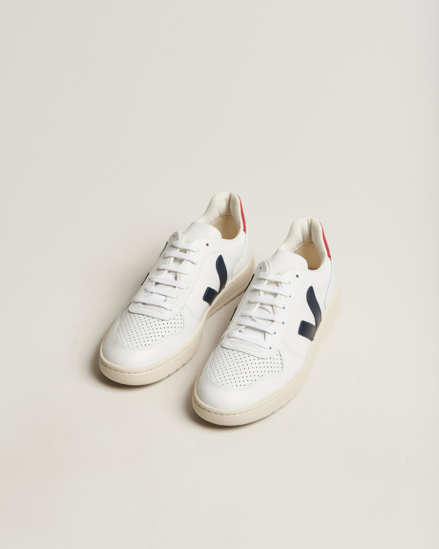 Herre | Sneakers | Veja | V-10 Leather Sneaker White Nautico/Pekin