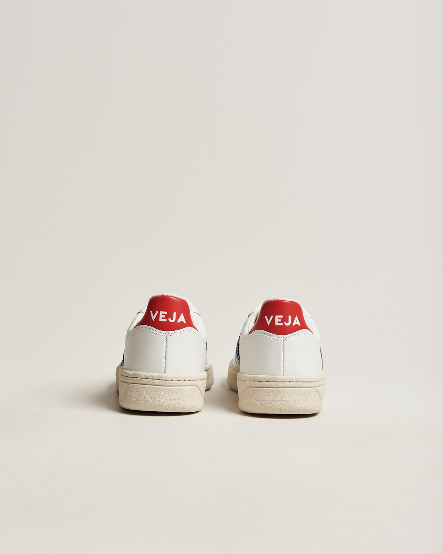 Herre | Veja V-10 Leather Sneaker White Nautico/Pekin | Veja | V-10 Leather Sneaker White Nautico/Pekin