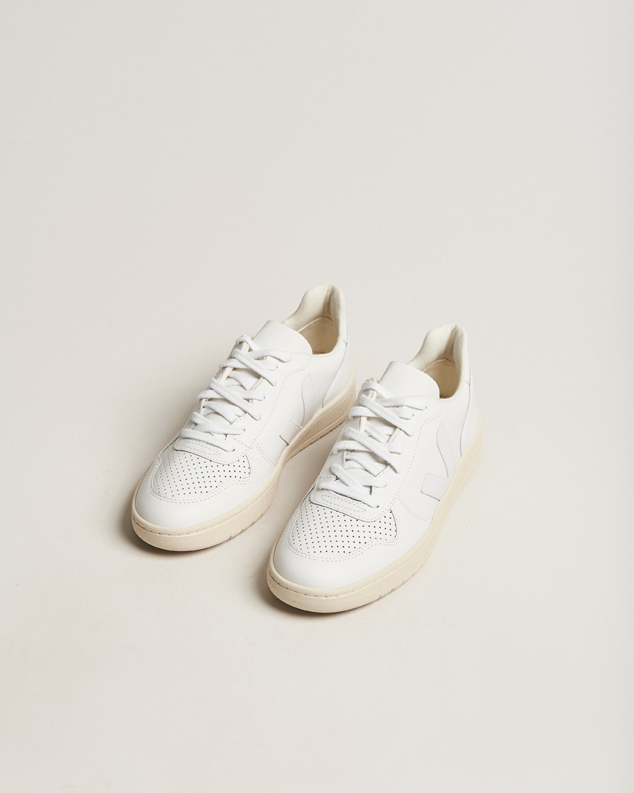 Herre | Veja V-10 Leather Sneaker Extra White | Veja | V-10 Leather Sneaker Extra White