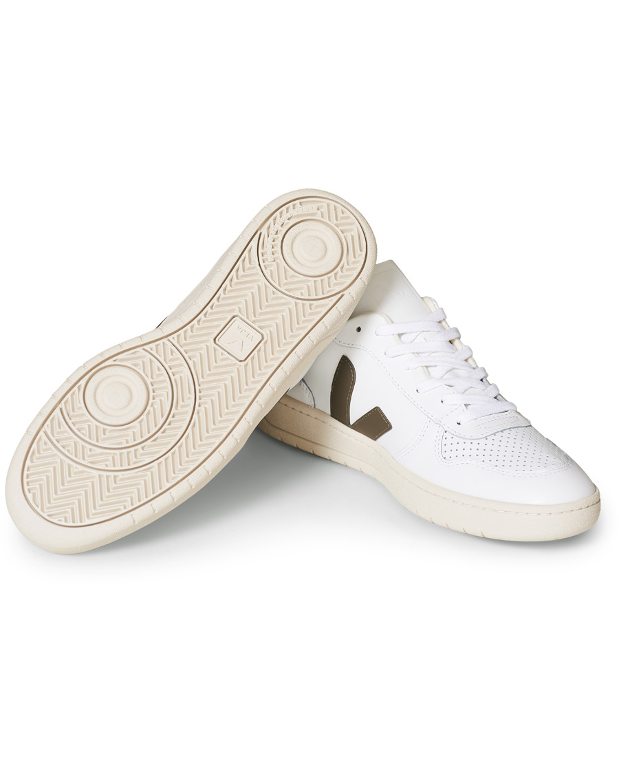Herre | Veja V-10 Leather Sneaker Extra White/Kaki Indigo | Veja | V-10 Leather Sneaker Extra White/Kaki Indigo