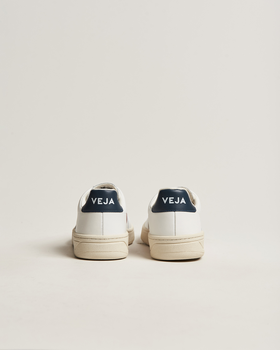 Herre | Veja V-12 Leather Sneaker White/Marsala Nautico | Veja | V-12 Leather Sneaker White/Marsala Nautico