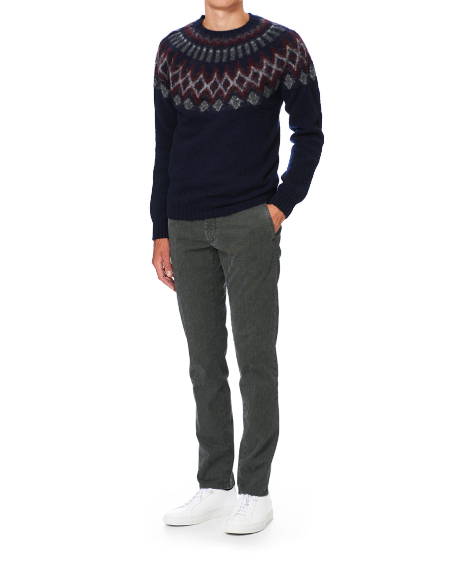 Herre | Gensere | Howlin' | Brushed Wool Fair Isle Crew Sweater Navy