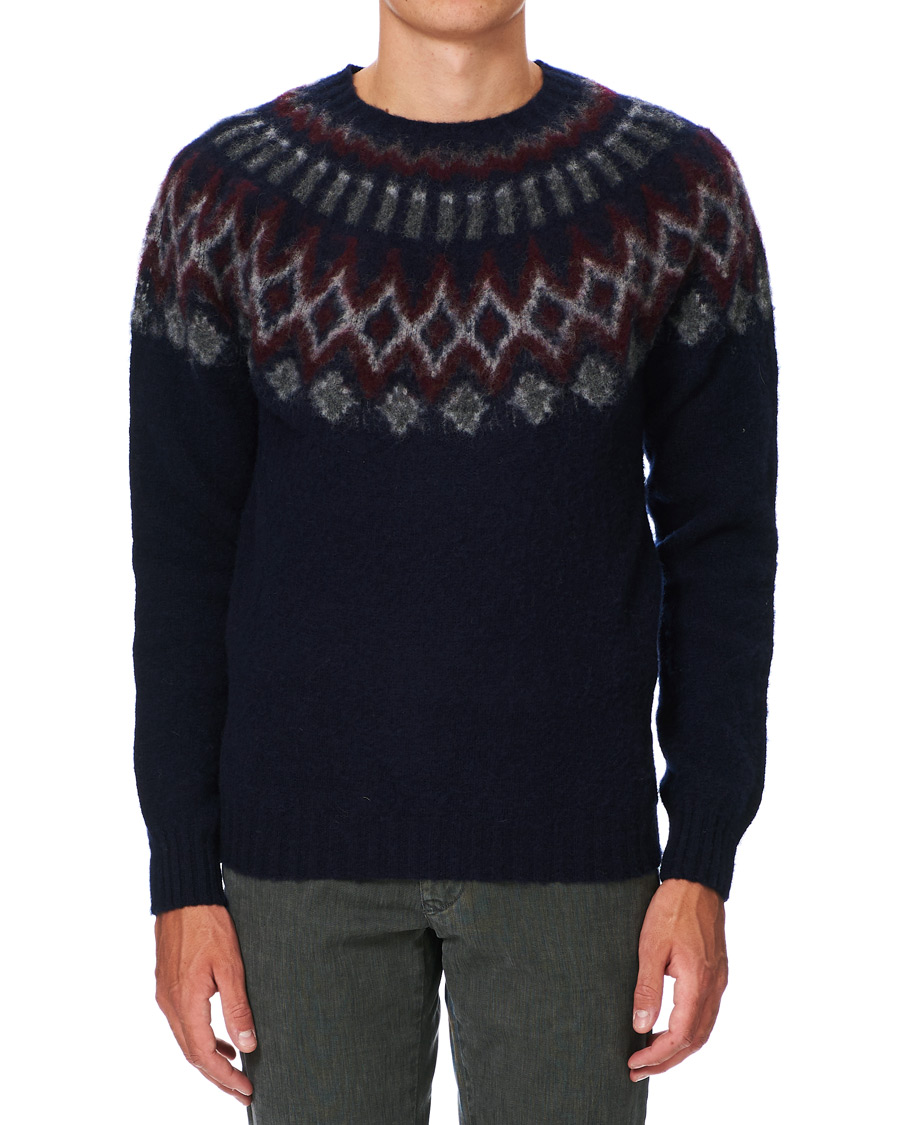Herre | Gensere | Howlin' | Brushed Wool Fair Isle Crew Sweater Navy