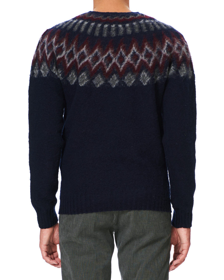 Herre | Gensere | Howlin' | Brushed Wool Fair Isle Crew Sweater Navy