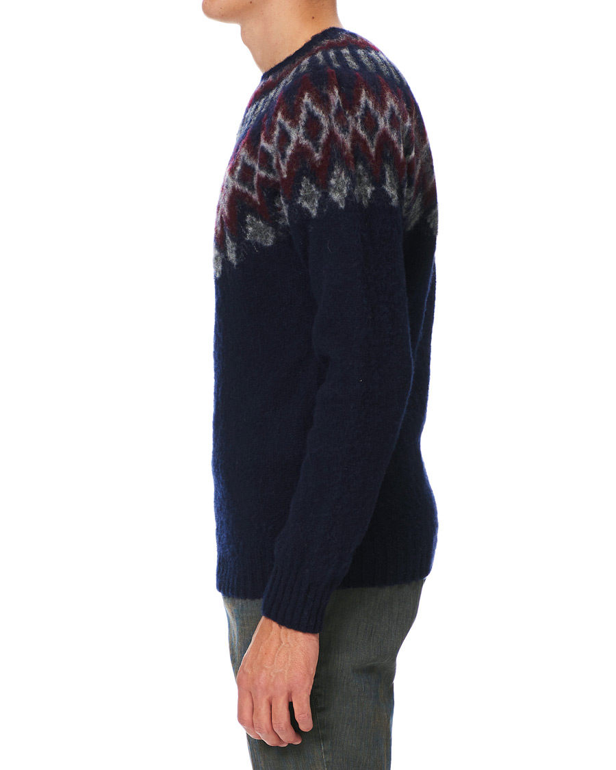 Herre | Gensere | Howlin' | Brushed Wool Fair Isle Crew Sweater Navy