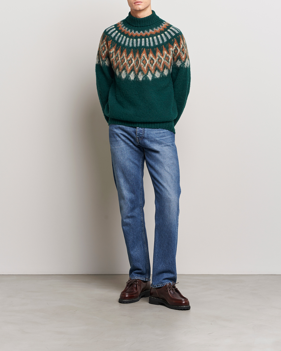 Herre | Gensere | Howlin' | Brushed Wool Fair Isle Roll Neck Forest