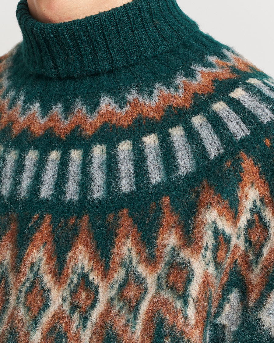Herre | Gensere | Howlin' | Brushed Wool Fair Isle Roll Neck Forest