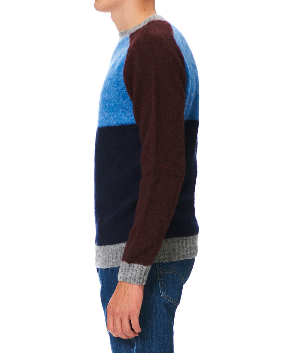 Herre | Gensere | Howlin' | Brushed Wool Colour Block Sweater Med Grey