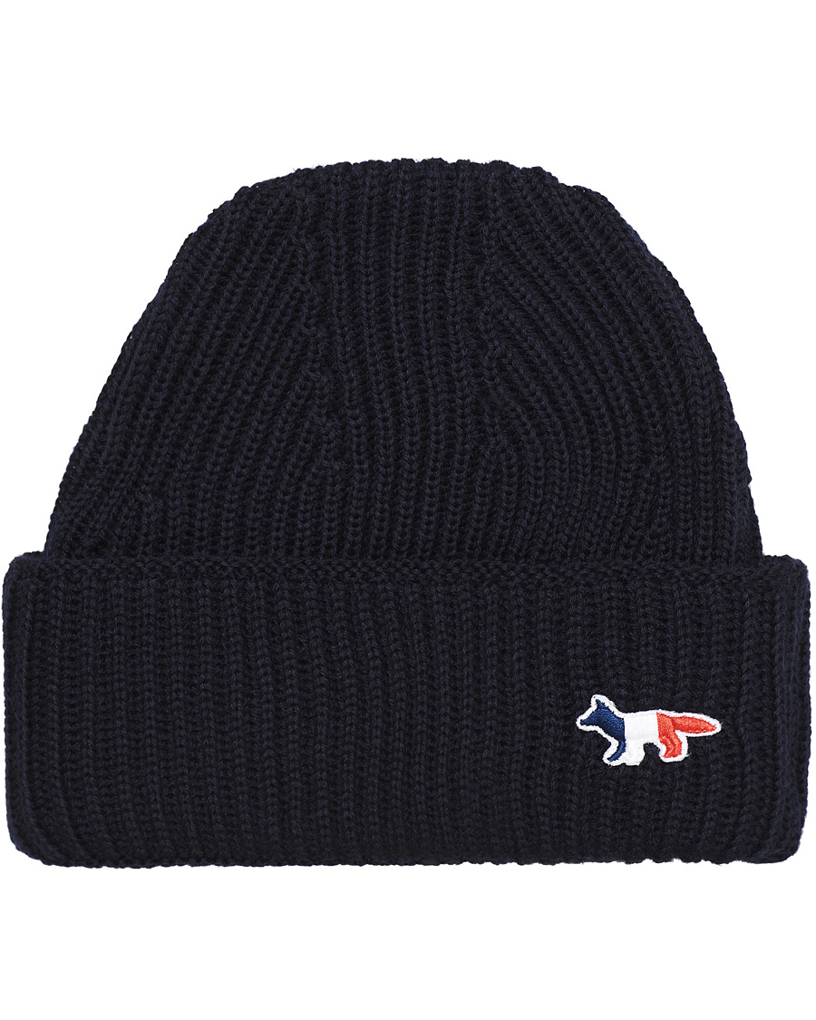 Herre | Maison Kitsuné Tricolor Fox Beanie Navy | Maison Kitsuné | Tricolor Fox Beanie Navy