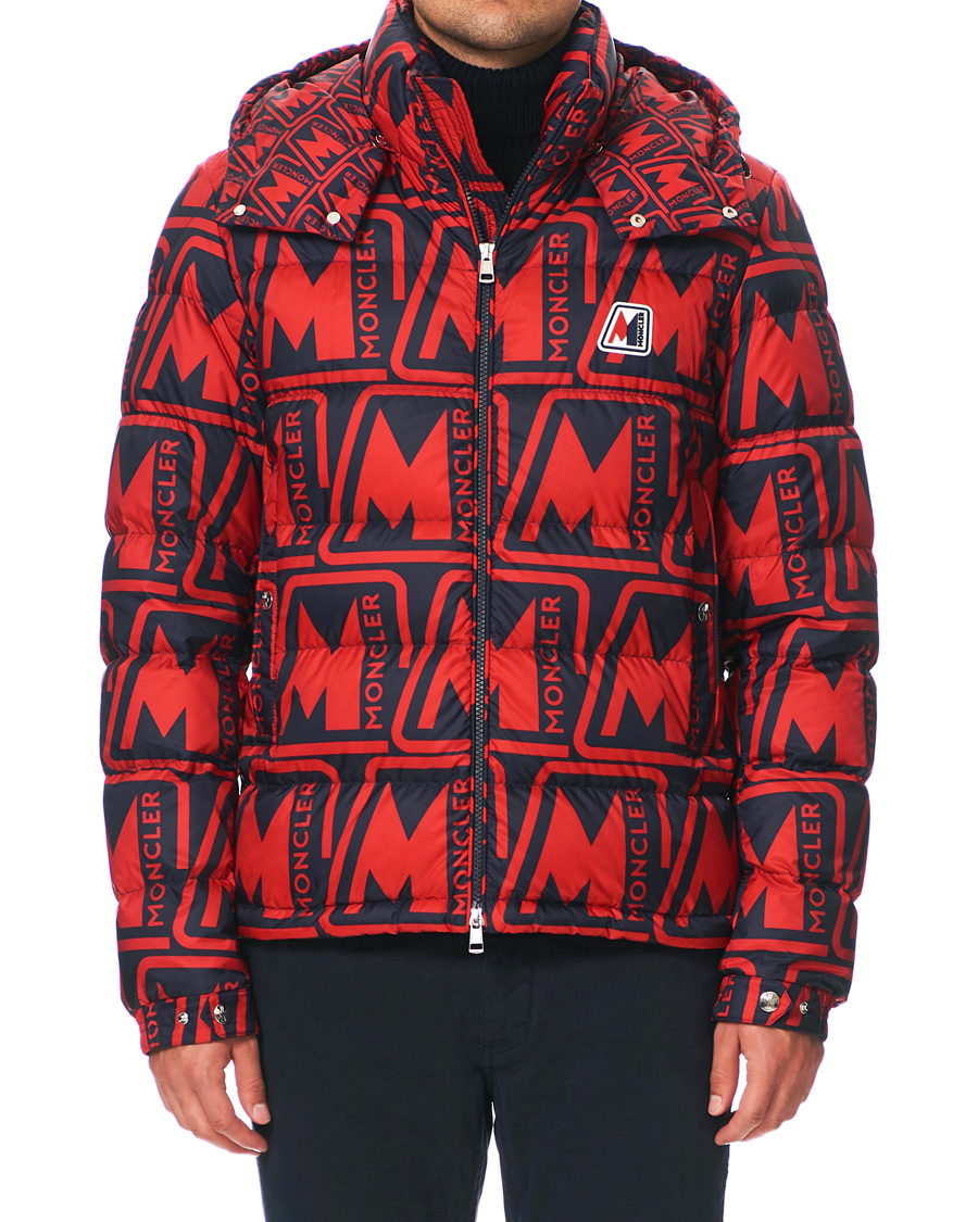Herre | Jakker | Moncler | Frioland Hooded Down Jacket Red/Multi