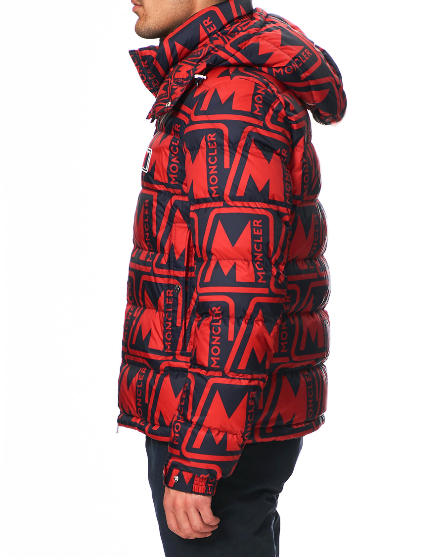 Herre | Jakker | Moncler | Frioland Hooded Down Jacket Red/Multi