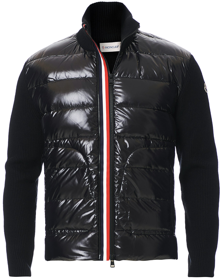 Herre | Gensere | Moncler | Stripe Hybrid Full Zip Black