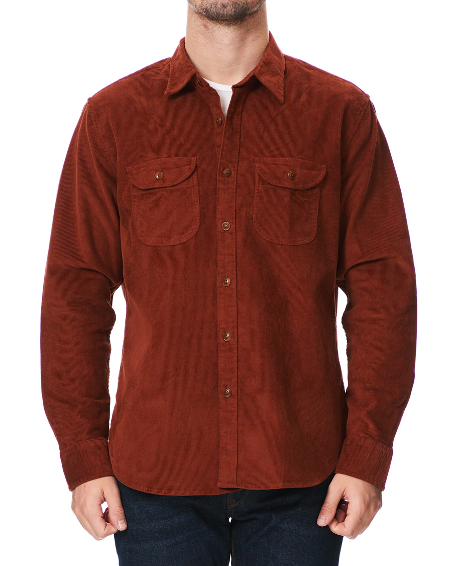 Herre | Skjorter | J.Crew | Stretch Corduroy Shirt Burnt Sienna