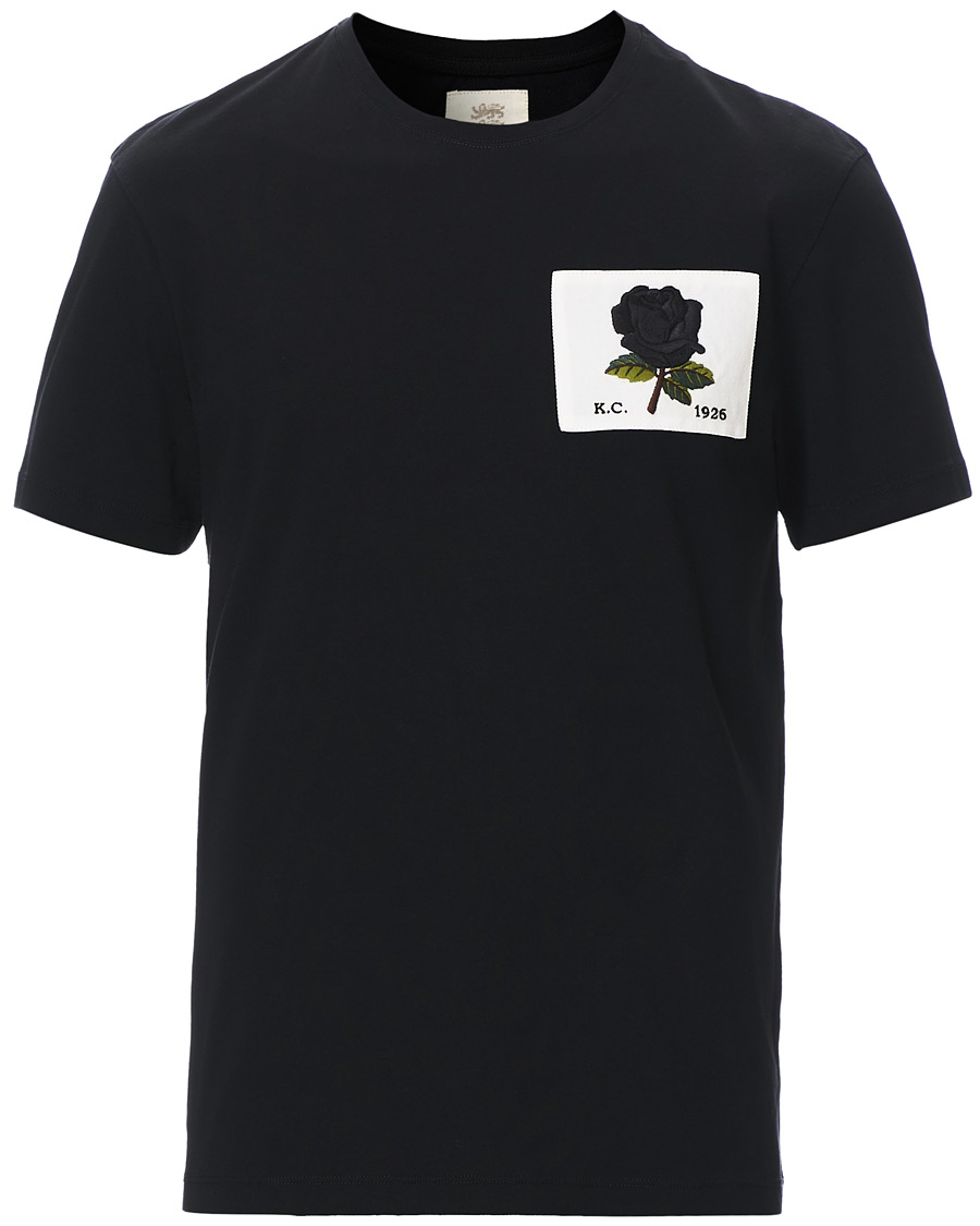 Herre | T-Shirts | Kent & Curwen | Rose Embroidered T-Shirt Black