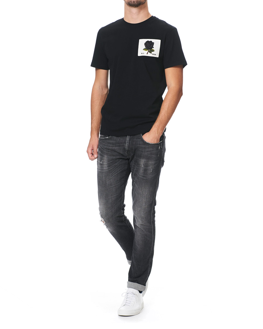 Herre | T-Shirts | Kent & Curwen | Rose Embroidered T-Shirt Black