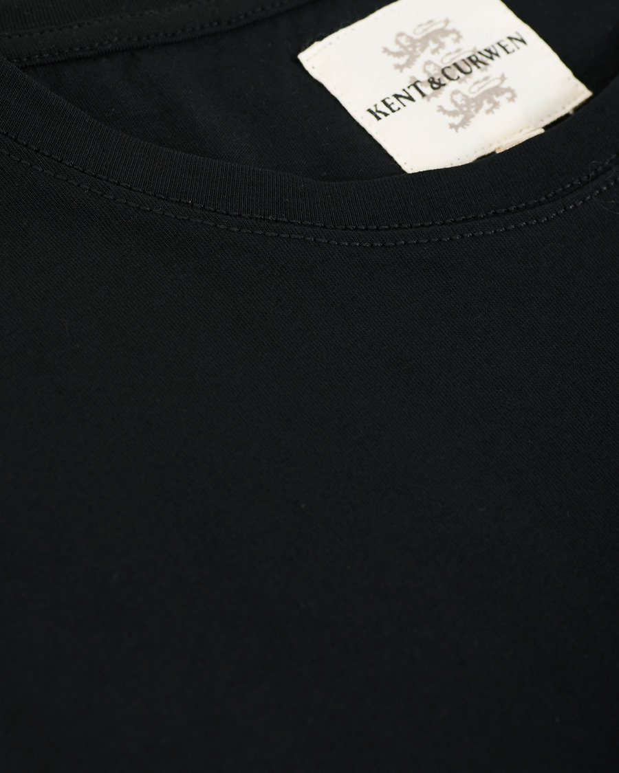 Herre | T-Shirts | Kent & Curwen | Rose Embroidered T-Shirt Black