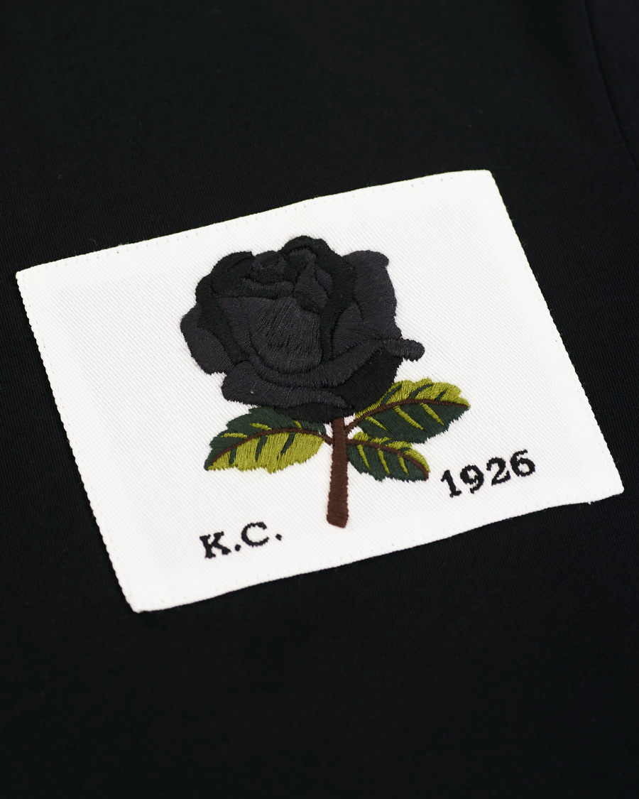 Herre | T-Shirts | Kent & Curwen | Rose Embroidered T-Shirt Black