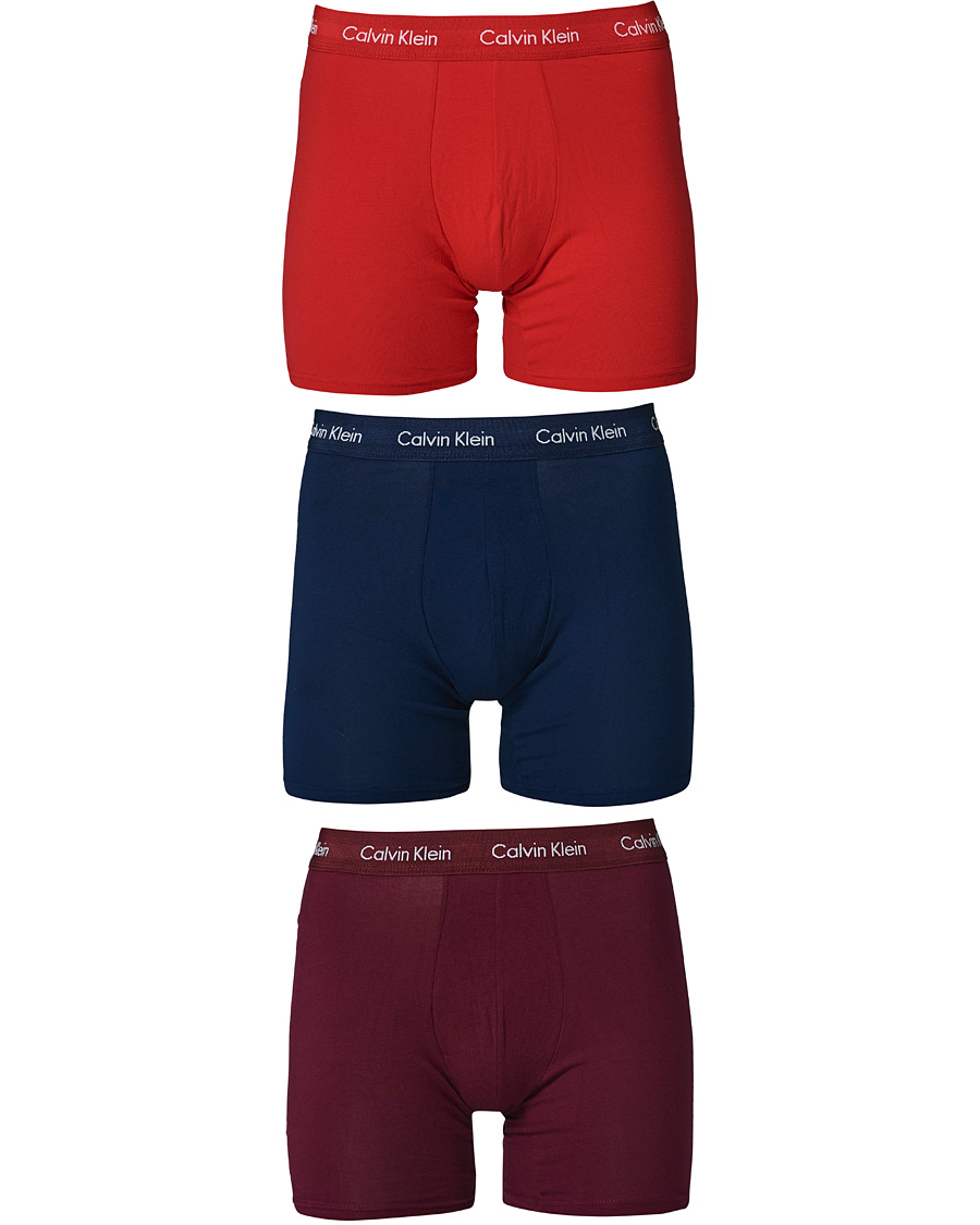 Herre | Undertøy | Calvin Klein | Cotton Stretch 3-Pack Boxer Breif Navy/Wine/Red