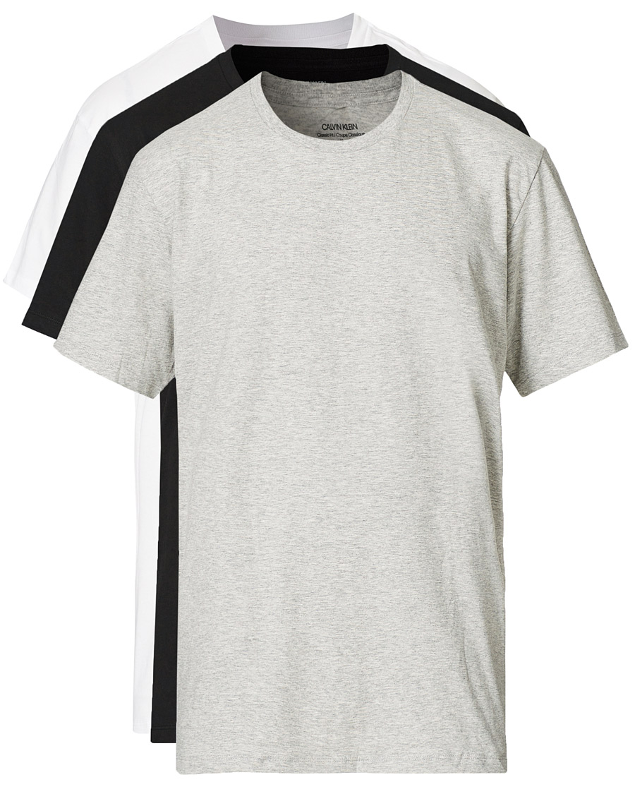 Herre | T-Shirts | Calvin Klein | Cotton Crew Neck Tee 3-Pack Black/White/Grey