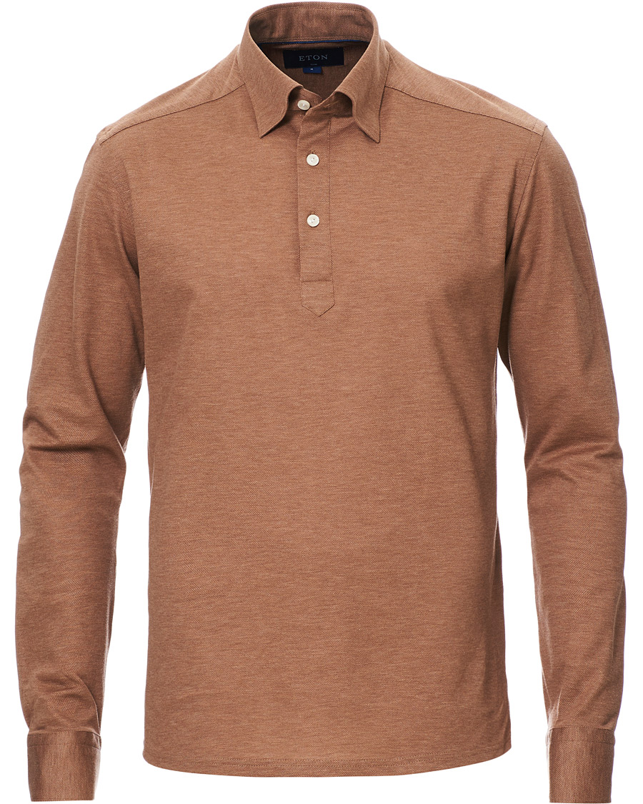 Herre | Skjorter | Eton | Slim Fit Pique Button Under Poloshirt Nougat