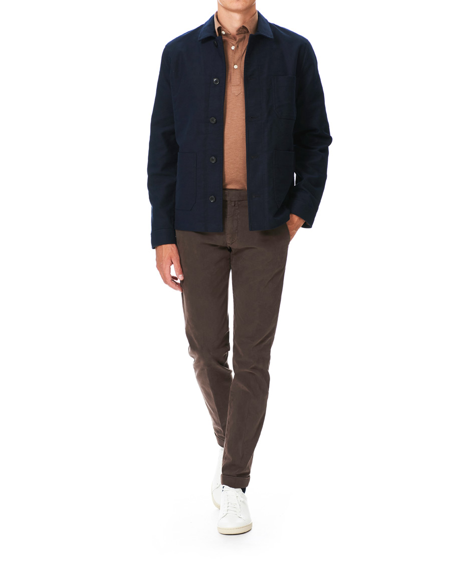 Herre | Skjorter | Eton | Slim Fit Pique Button Under Poloshirt Nougat