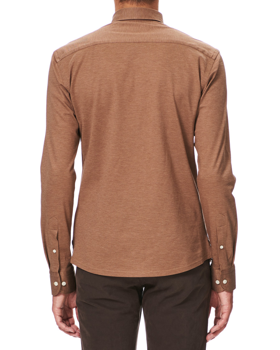 Herre | Skjorter | Eton | Slim Fit Pique Button Under Poloshirt Nougat