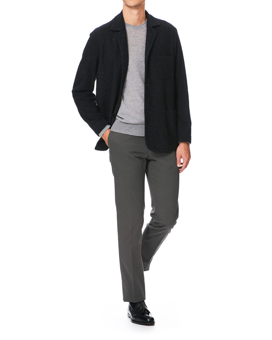 Herre | Skjorter | Harris Wharf London | Twill Terry Overshirt Anthracite