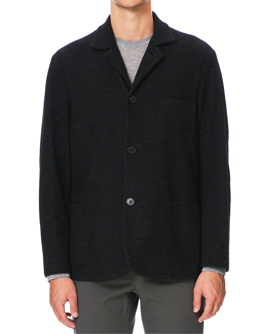 Herre | Skjorter | Harris Wharf London | Twill Terry Overshirt Anthracite