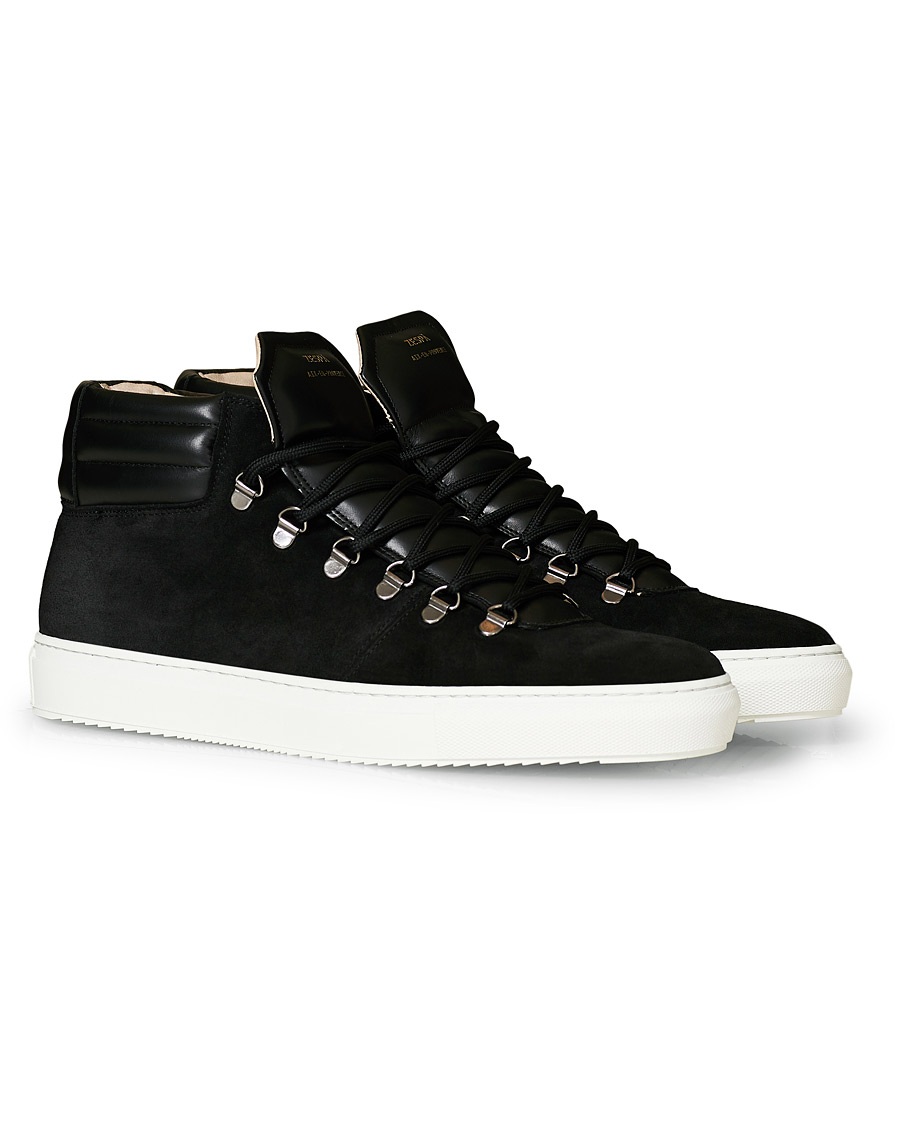 Herre | Zespà ZSP2 High Top Suede Sneakers Black | Zespà | ZSP2 High Top Suede Sneakers Black