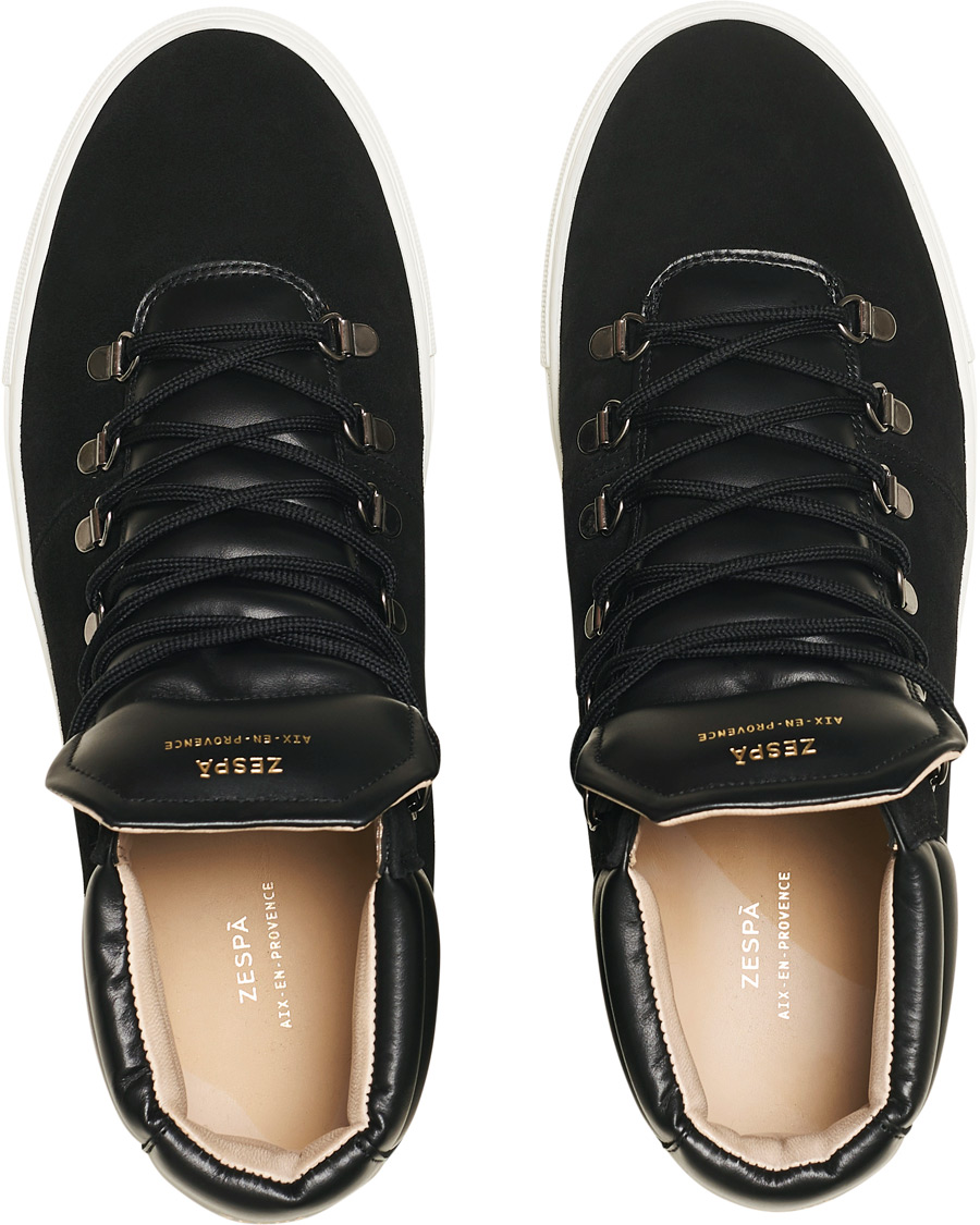 Herre | Zespà ZSP2 High Top Suede Sneakers Black | Zespà | ZSP2 High Top Suede Sneakers Black