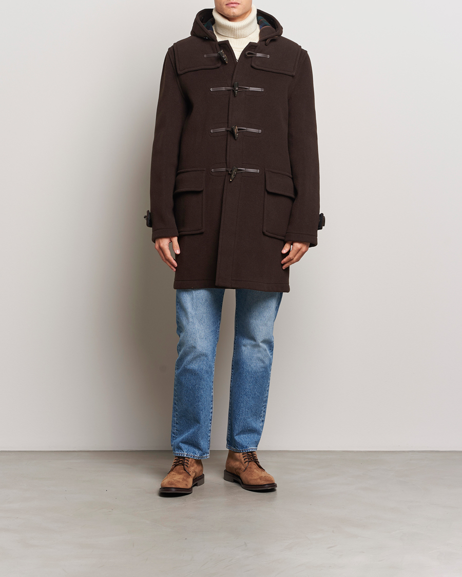 Herre | Jakker | Gloverall | Morris Duffle Coat Brown/Tartan
