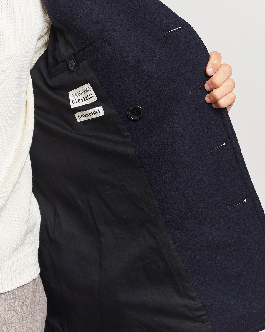 Herre | Jakker | Gloverall | Churchill Reefer Peacoat Navy
