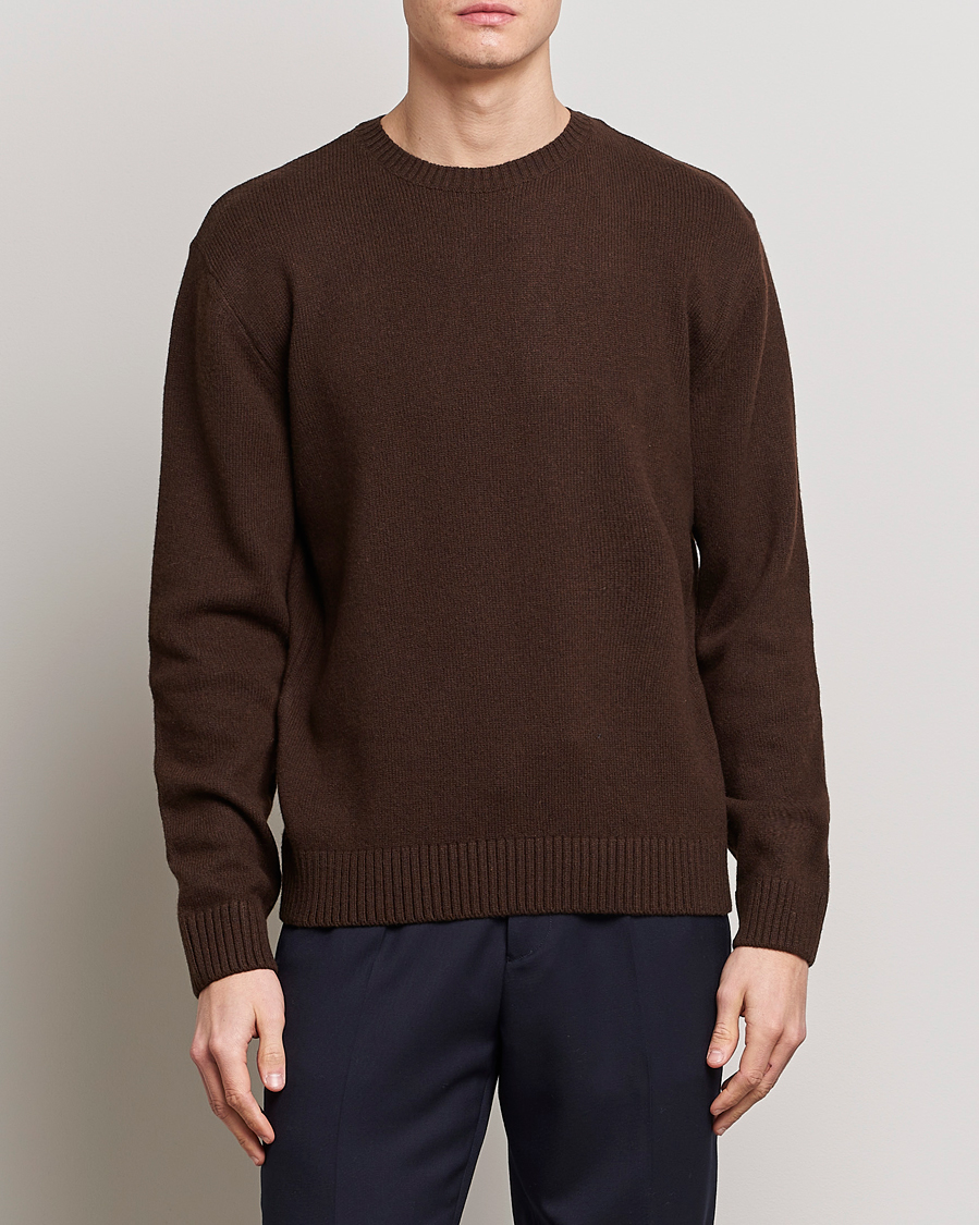 Herre | Gensere | Colorful Standard | Classic Merino Wool Crew Neck Coffee Brown