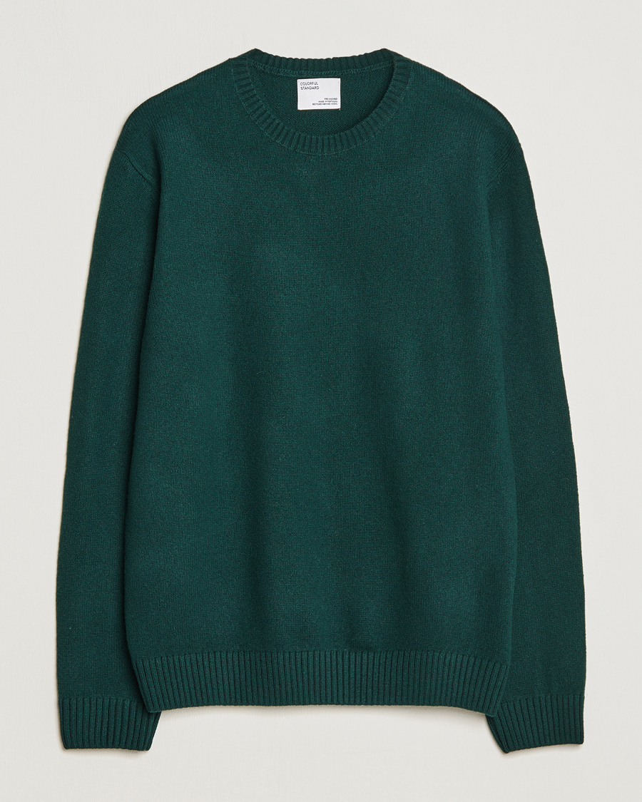 Herre | Gensere | Colorful Standard | Classic Merino Wool Crew Neck Emerald Green