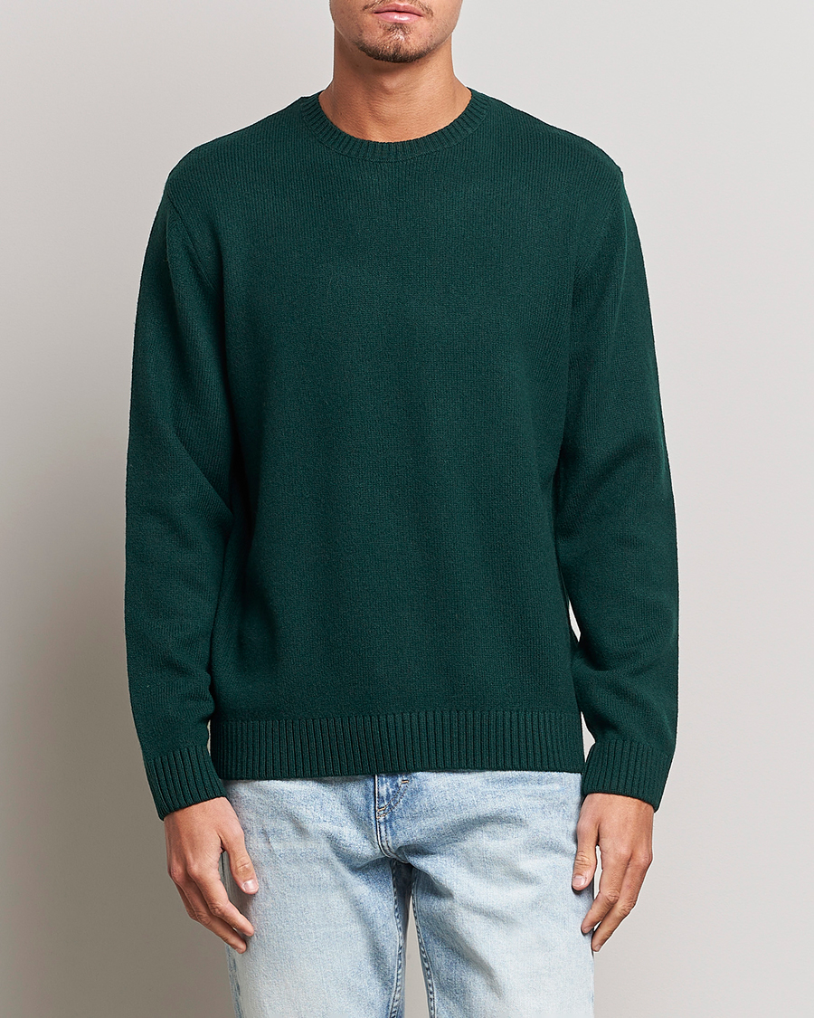 Herre | Gensere | Colorful Standard | Classic Merino Wool Crew Neck Emerald Green