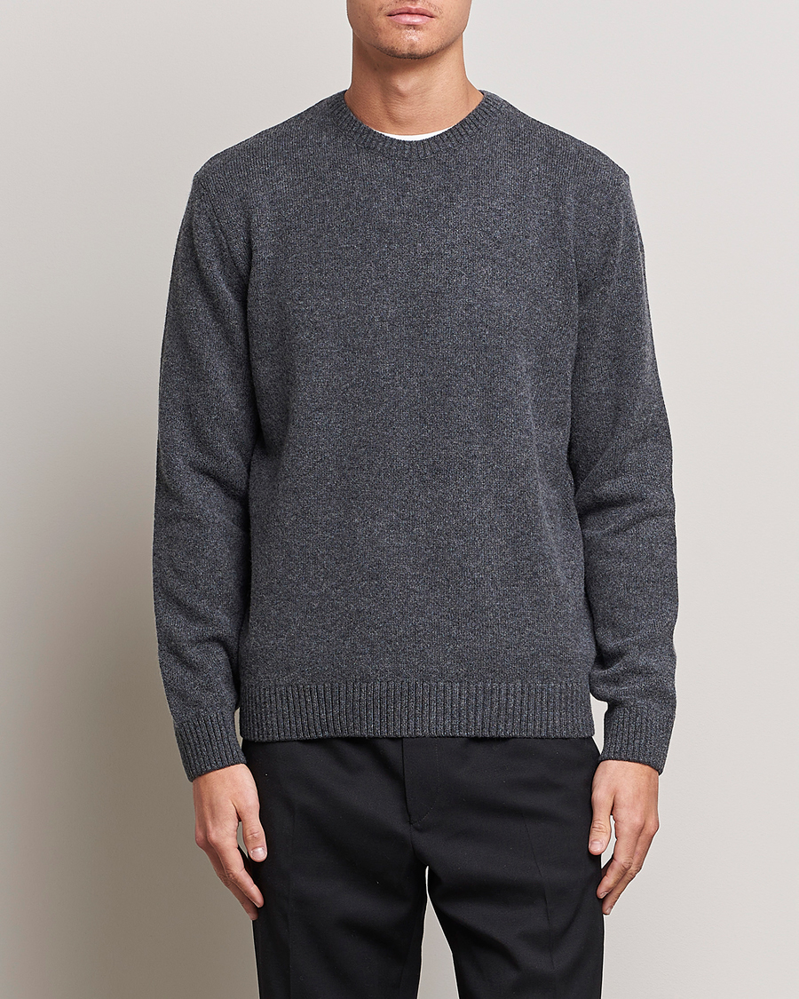 Herre | Strikkede gensere | Colorful Standard | Classic Merino Wool Crew Neck Lava Grey