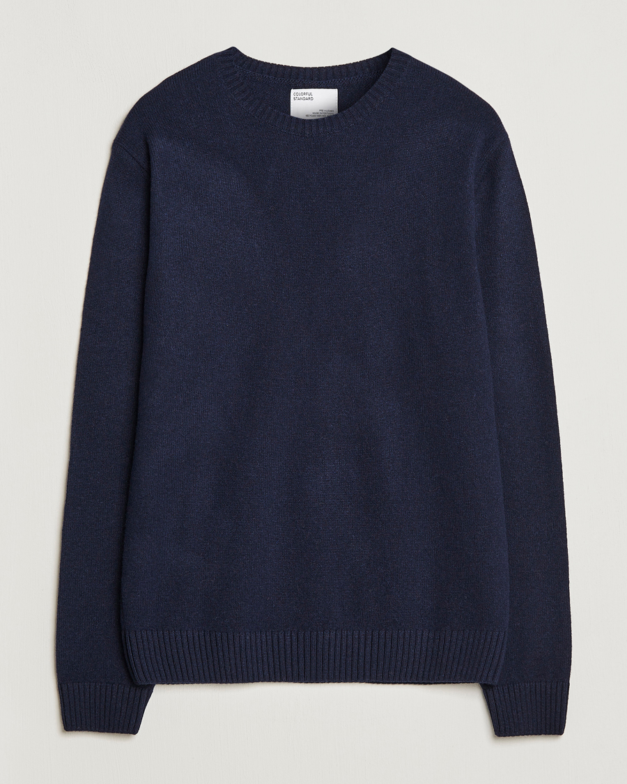 Herre | Gensere | Colorful Standard | Classic Merino Wool Crew Neck Navy Blue