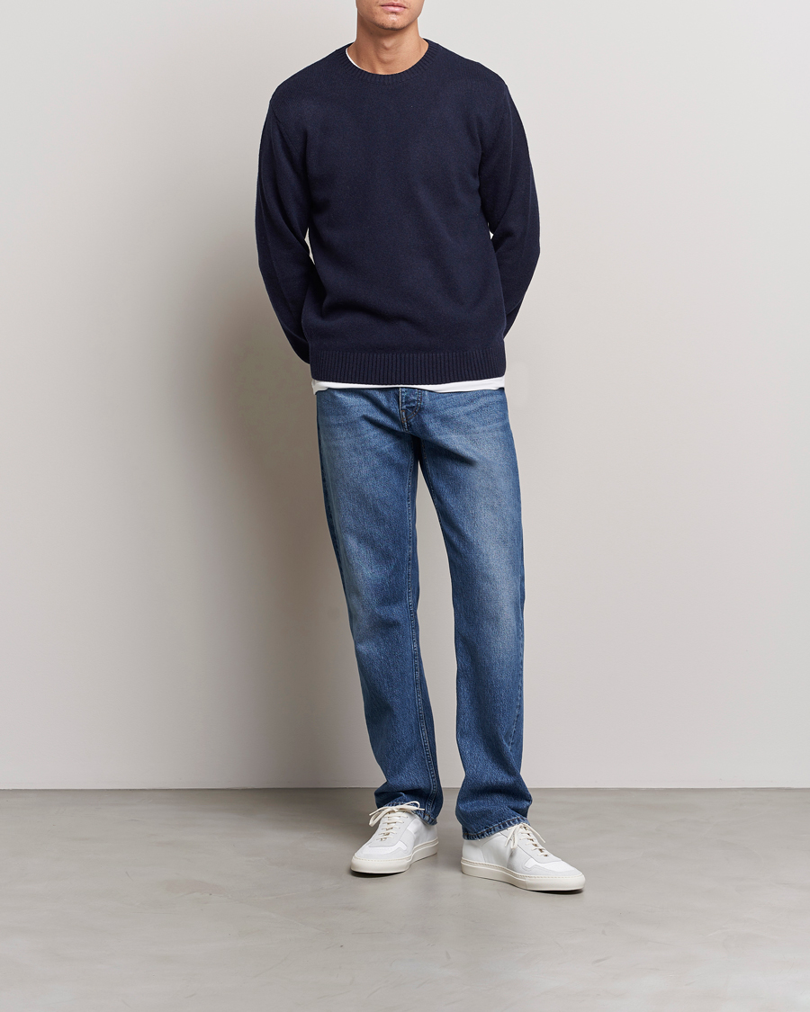 Herre | Gensere | Colorful Standard | Classic Merino Wool Crew Neck Navy Blue
