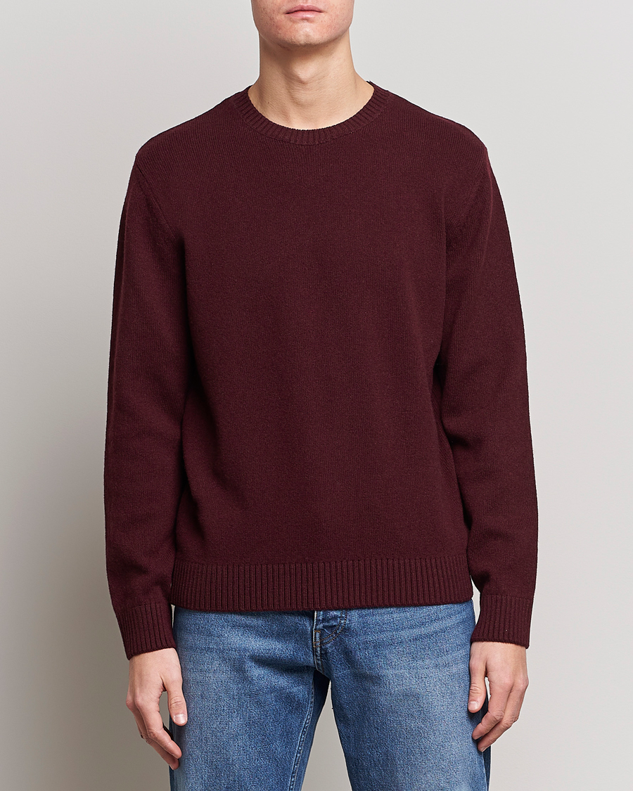 Herre | Avdelinger | Colorful Standard | Classic Merino Wool Crew Neck Oxblood Red