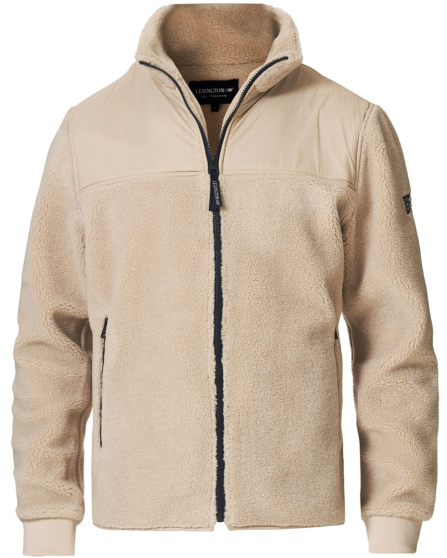 Herre | Gensere | Lexington | Maurice Sherpa Wool Fleece Jacket Beige