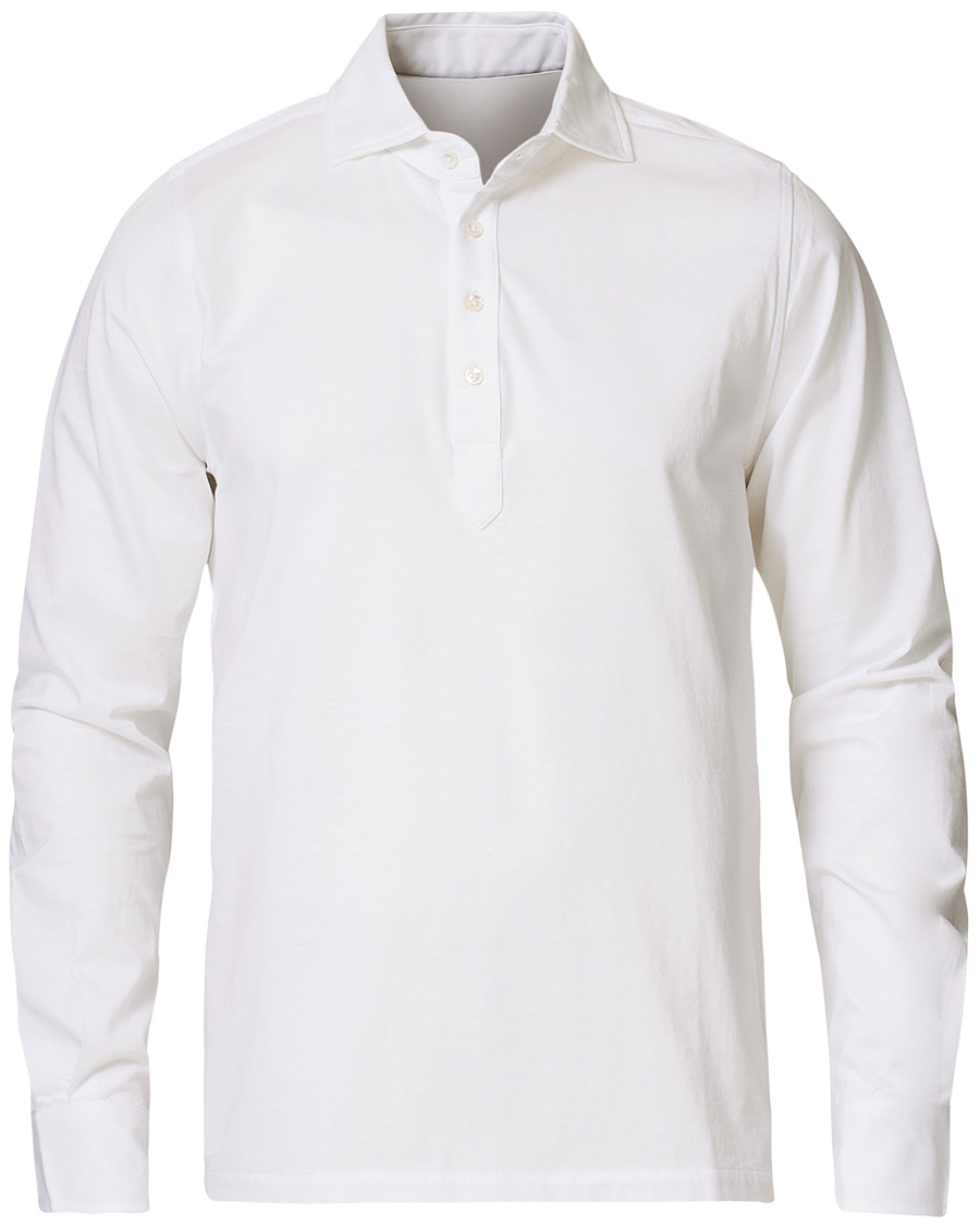 Herre | Skjorter | Stenströms | Cotton Popover Poloshirt White