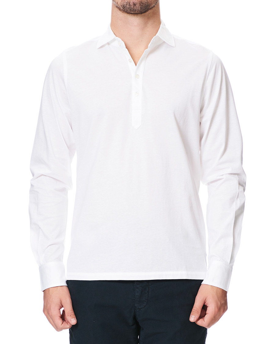Herre | Skjorter | Stenströms | Cotton Popover Poloshirt White