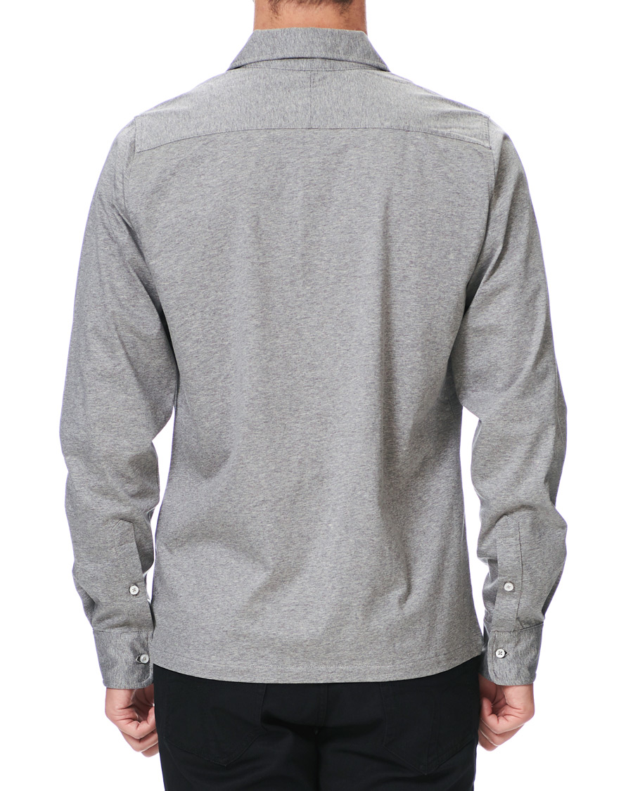 Herre | Skjorter | Stenströms | Cotton Popover Poloshirt Grey Melange