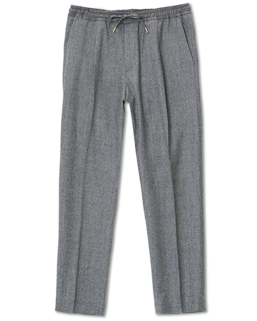 Herre | Bukser | Briglia 1949 | Drawstring Flannel Trousers Light Grey