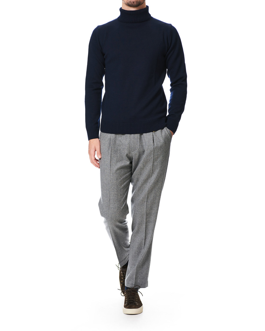 Herre | Bukser | Briglia 1949 | Drawstring Flannel Trousers Light Grey