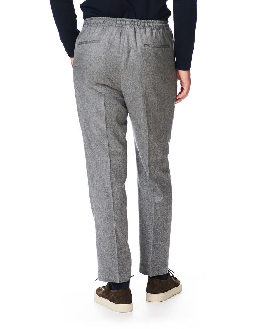 Herre | Bukser | Briglia 1949 | Drawstring Flannel Trousers Light Grey