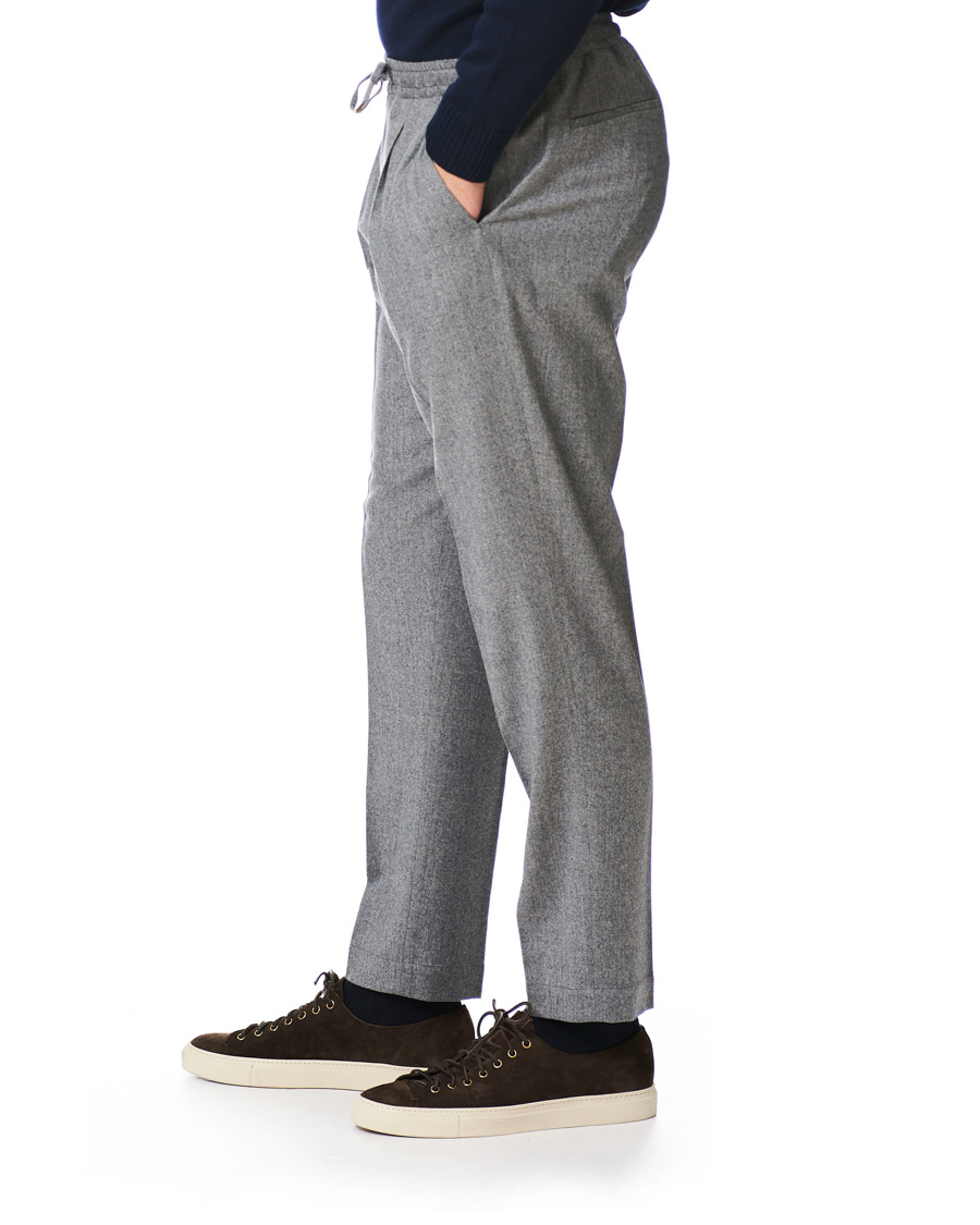 Herre | Bukser | Briglia 1949 | Drawstring Flannel Trousers Light Grey